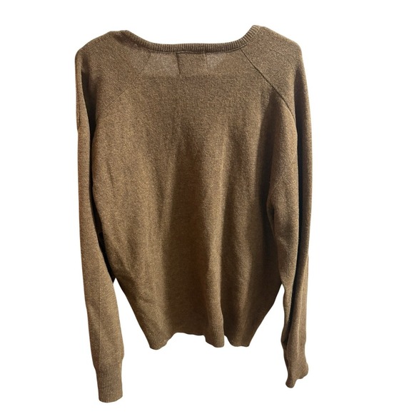 Aqualamb By Campus Men's Vintage Wool Brown Vneck Sweater Size XL - Picture 2 of 3